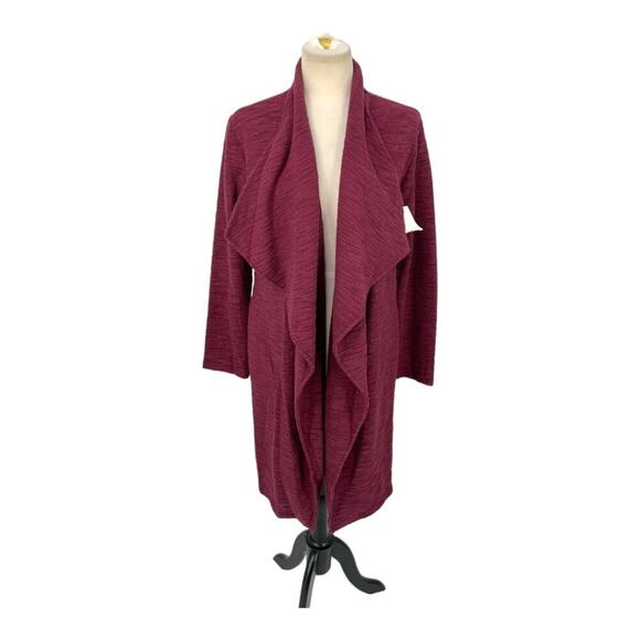 Steve Madden Slub Knit Jacket In Wine Size Small NWOT $109 MSRP - Picture 2 of 8